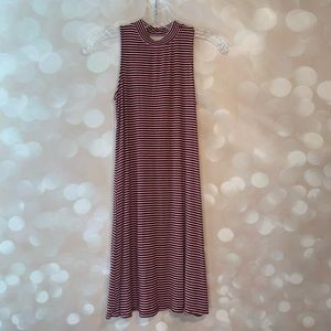 Art Class Burgundy & White Striped Dress